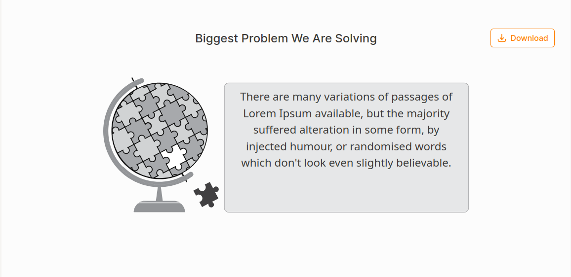Biggest Problem We Are Solving Chart