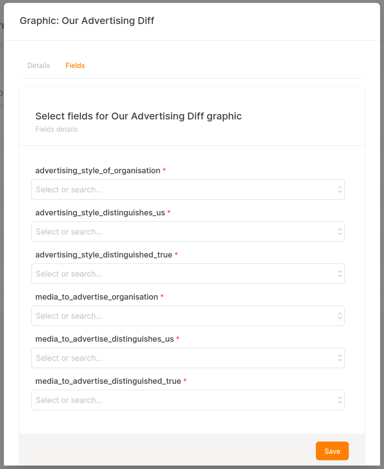 Our Advertising Differentiation Chart Fields