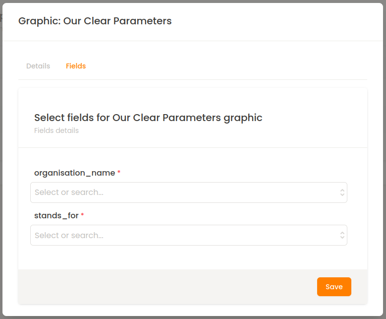 Our Clear parameters Chart Fields