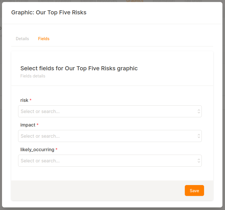 Our Top Five Risks Chart Fields