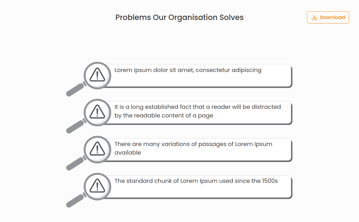 Problems Our Organisation Solves Chart