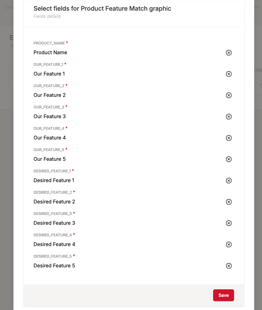 Product-Market Fit Chart Fields
