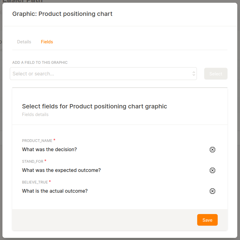 Product Positioning Chart Fields